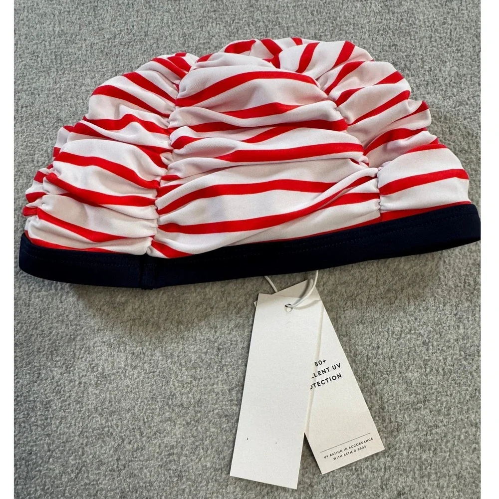 Janie and Jack‎ Swim Turban Kids 2T-3 Red White Striped NWT UPF 50+ Sun Hat